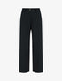 Pantalon rayé à taille élastiquée - Noir - 1
