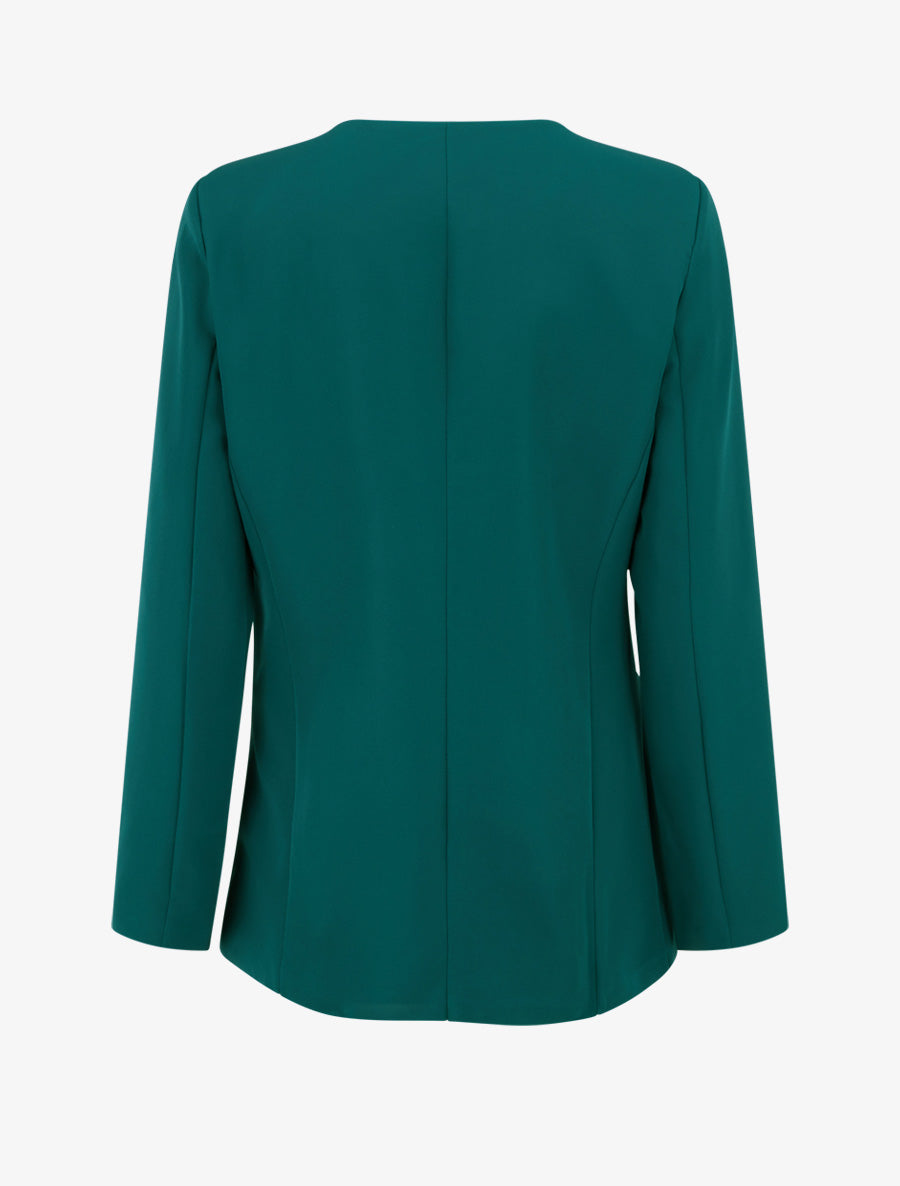 Blazer uni boutonné - Bleu canard - 2