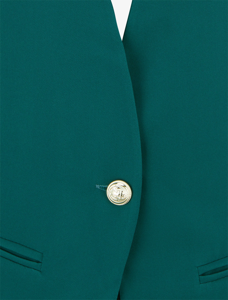 Blazer uni boutonné - Bleu canard - 3