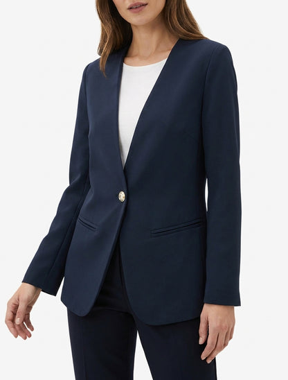 Blazer uni boutonné - Marine