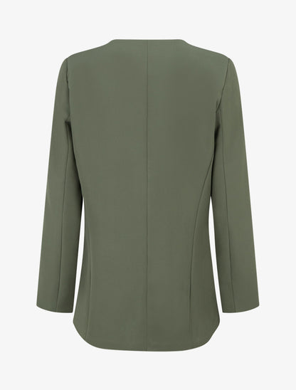 Blazer uni boutonné - Kaki - 2