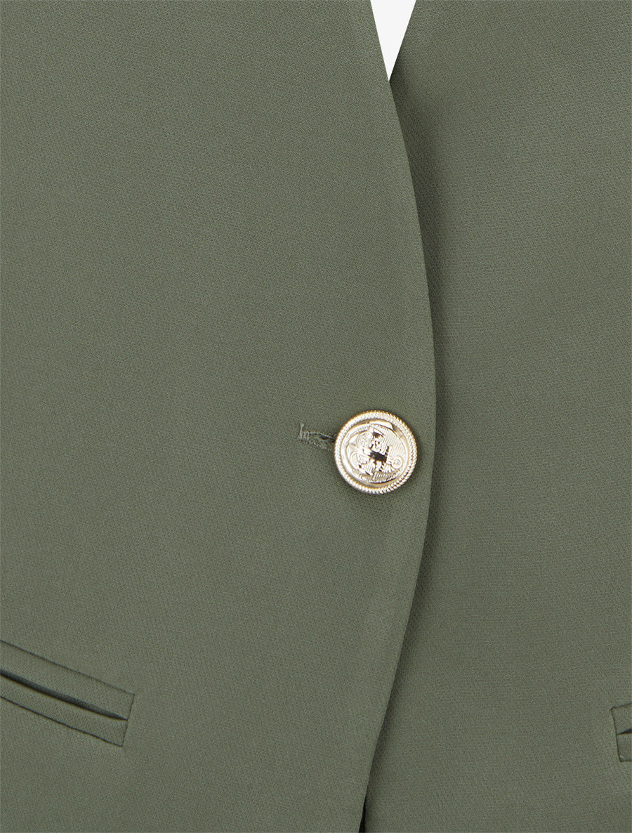 Blazer uni boutonné - Kaki - 3