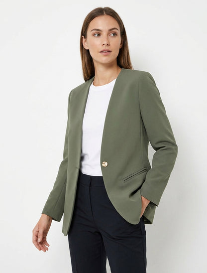 Blazer uni boutonné - Kaki