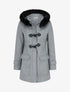Duffle-coat uni à capuche - Gris - 1