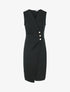 Robe portefeuille sans manches - Noir - 1