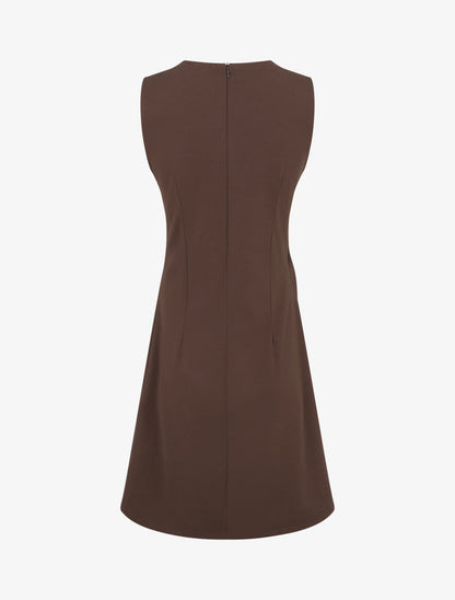 Robe sans manches à bijou floral - Marron - 2