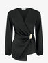 Top drapé et satiné à bijou - Noir - 1