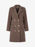 Manteau droit croisé en laine mélangé - Taupe foncé - 1