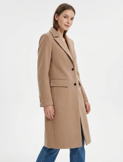 Manteau long droit classique - Camel