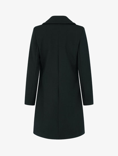 Manteau en laine mélangée à poches plaquées - Noir - 2
