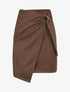 Jupe en suédine style portefeuille - Marron - 5