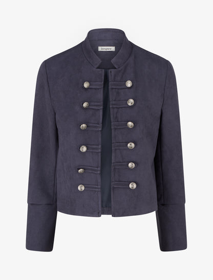 Veste suédine style officier - Marine - 1