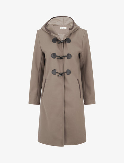 Duffle-coat à attaches contrastantes - Taupe - 1