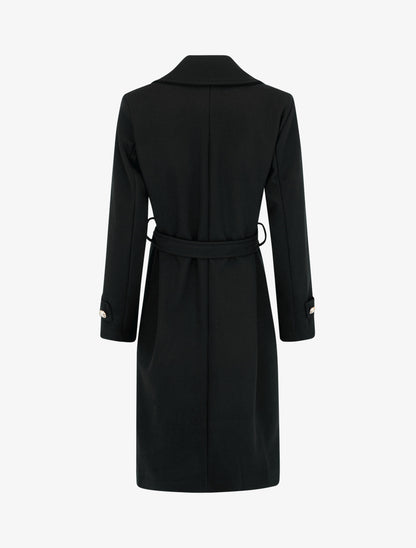 Manteau droit à col cranté - Noir - 2