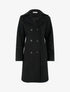 Manteau long croisé coupe droite - Noir - 1