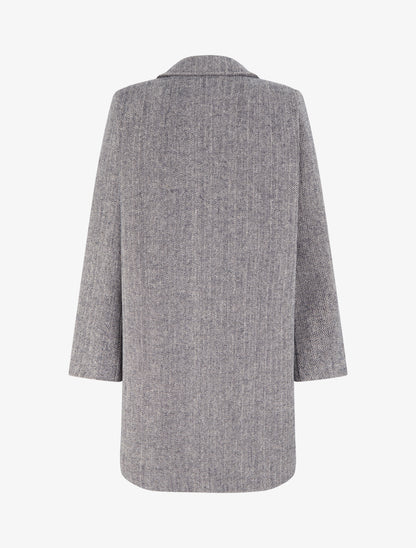 Manteau boutonné imprimé chevron - Marine - 2