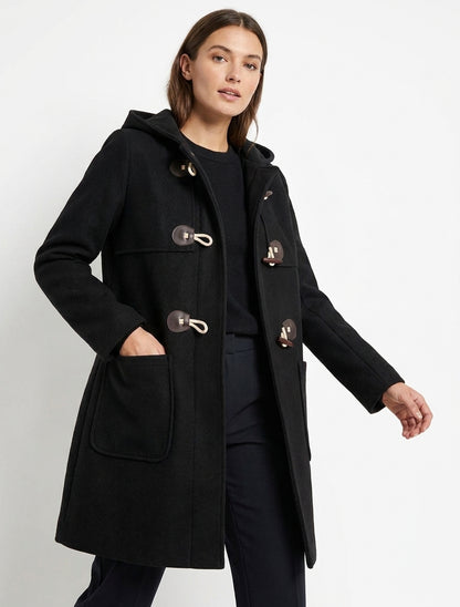 Duffle-coat droit long - Noir