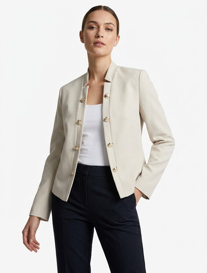 Veste droite ouverte style officier - Beige