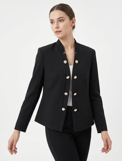 Veste droite ouverte style officier - Noir