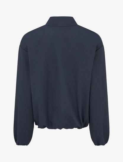 Bomber uni à bords élastiqués - Marine - 2