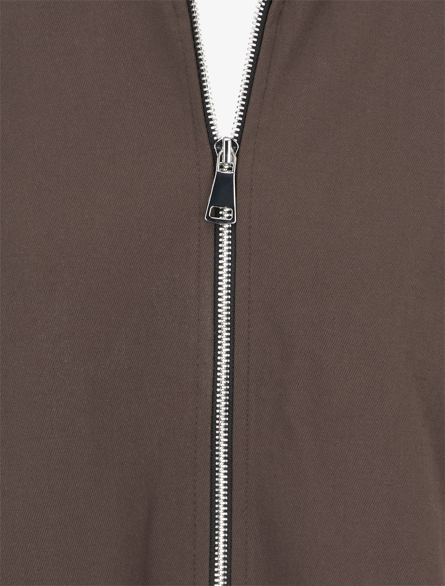 Bomber uni à bords élastiqués - Marron - 3