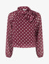 Blouse en voile imprimé à pois - Bordeaux - 1