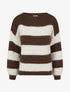 Pull en maille à rayures - Marron - 1