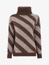 Pull à rayures diagonales - Taupe - 1