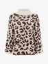 Pull léopard à col montant - Beige - 1