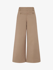 Pantalon à pont à boutons décoratifs - Camel - 1