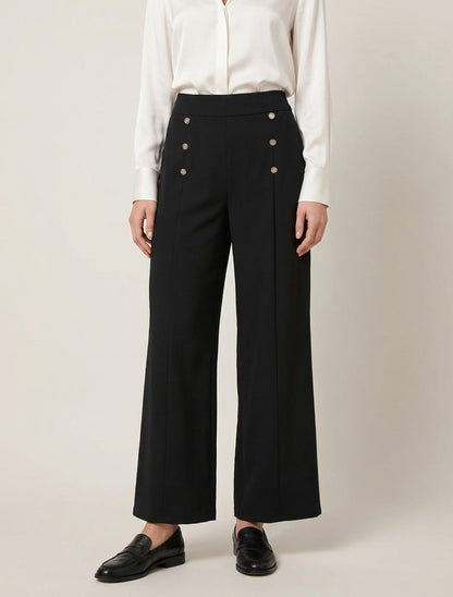 Pantalon pont coupe droite - Noir
