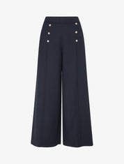 Pantalon pont coupe droite - Marine - 1