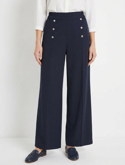 Pantalon pont coupe droite - Marine