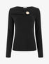 Pull fin à empiècement bijou - Noir - 1