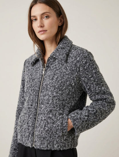 Veste coupe boule duveuteuse - Noir