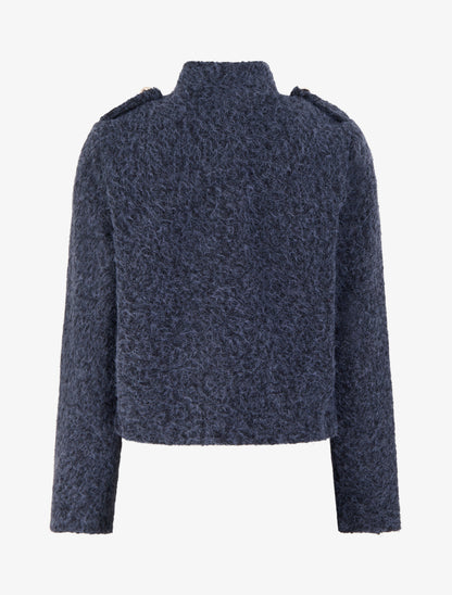 Veste courte duveuteuse et zippée - Marine - 2