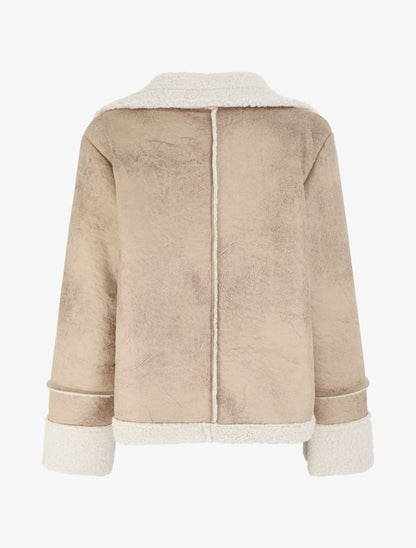 Bombardier effet peau de mouton - Beige - 2