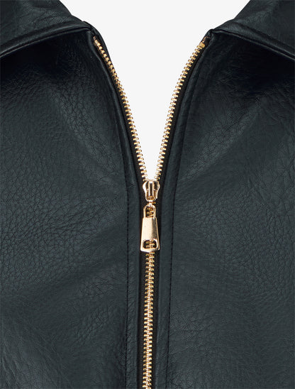 Bomber en simili coupe boule - Noir - 3