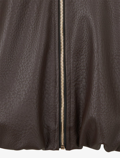 Bomber en simili coupe boule - Marron - 3