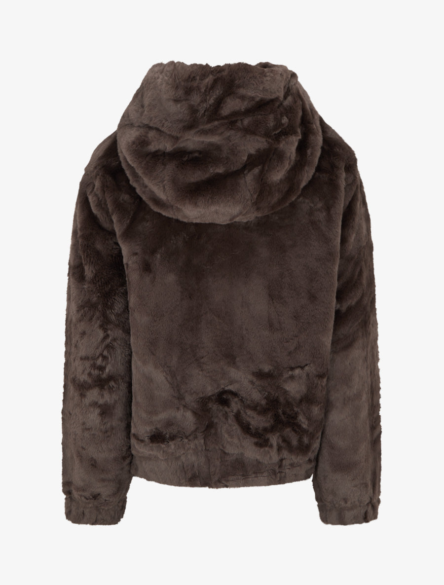 Veste en fourrure synthétique - Marron - 2