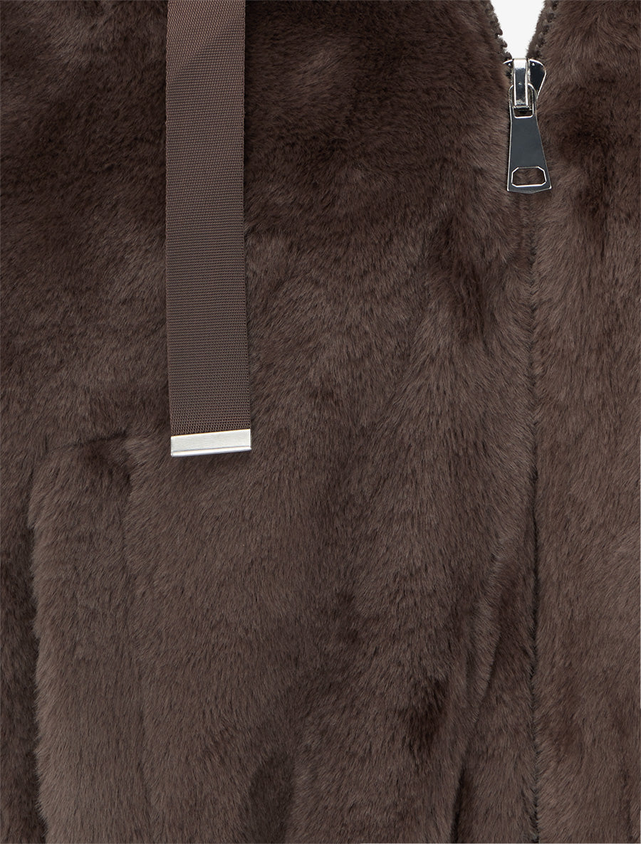 Veste en fourrure synthétique - Marron - 3