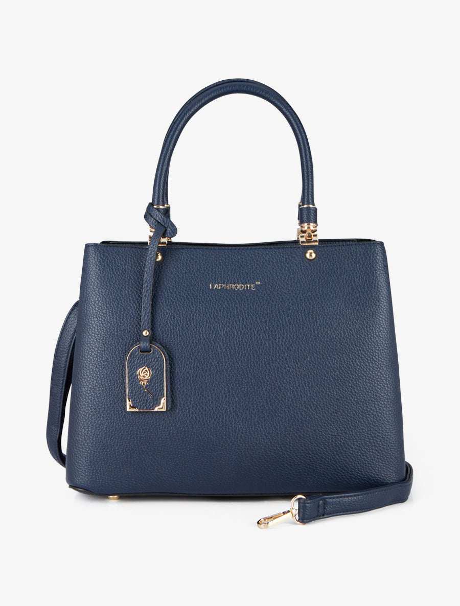 Sac à main Léandre effet grainé - Marine