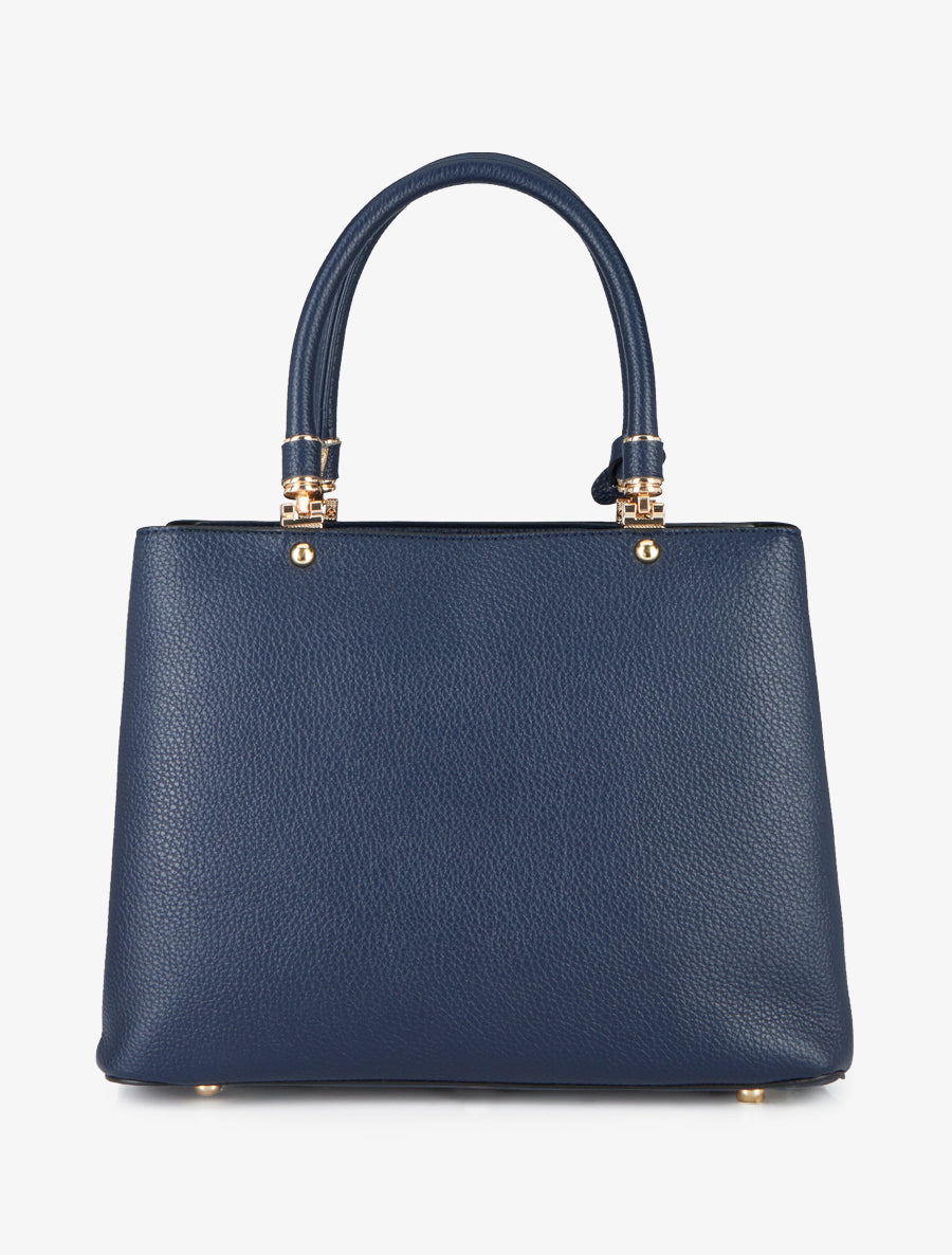 Sac à main Léandre effet grainé - Marine