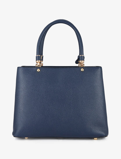 Sac à main Léandre effet grainé - Marine