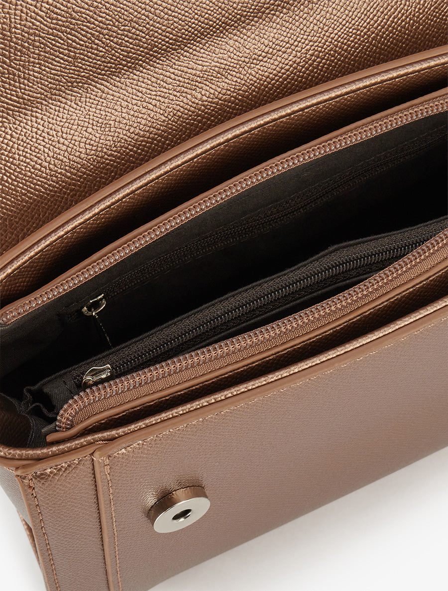 Sac à main Micheline texturé - Bronze