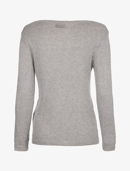 Pull col à lacet - gris clair - 2