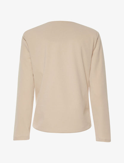 Veste basic à épaulettes - beige - 2