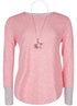 Pull manches grises - Rose - 1