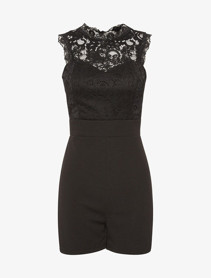 Combishort buste dentelle dos nu - noir - 3