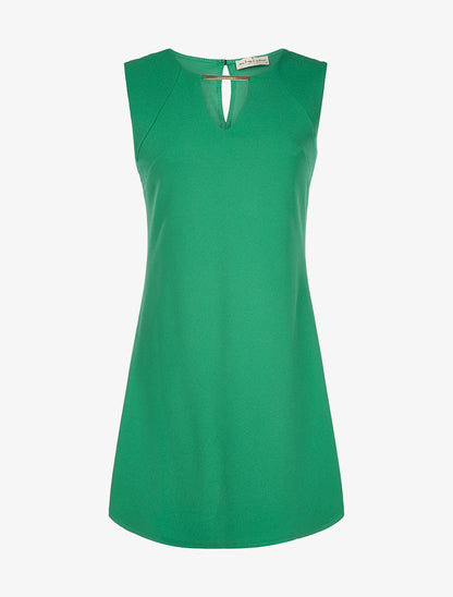 Robe décolleté tige dorée - vert - 3